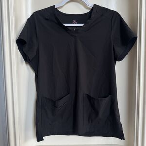 Natural Uniforms Black Cooling Muti Pocket Scrub Top Size Small